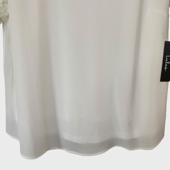 Lulu's Lisa Marie White Embroidered Top Women's Size XL White Lace Crochet New - Picture 8 of 14